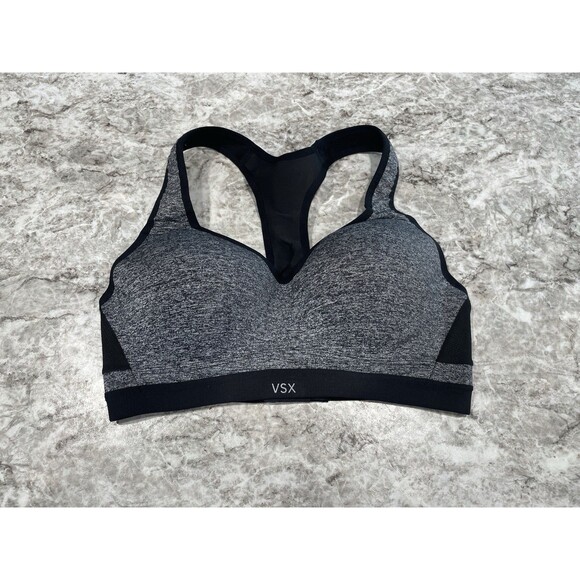 Women's VICTORIA'S SECRET SPORT Size 34C Black /Gray Sports Bra Underwire EUC - Picture 1 of 5